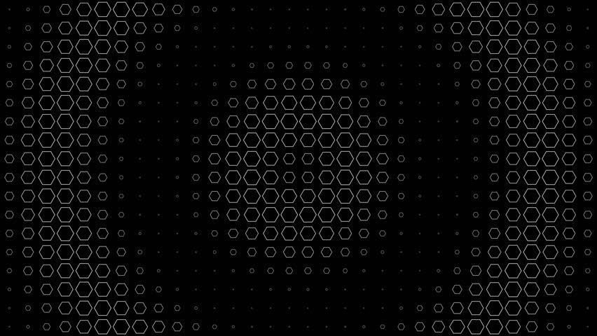 Minimalist White Hexagon Grid with Wave Motion Seamless Loop Background