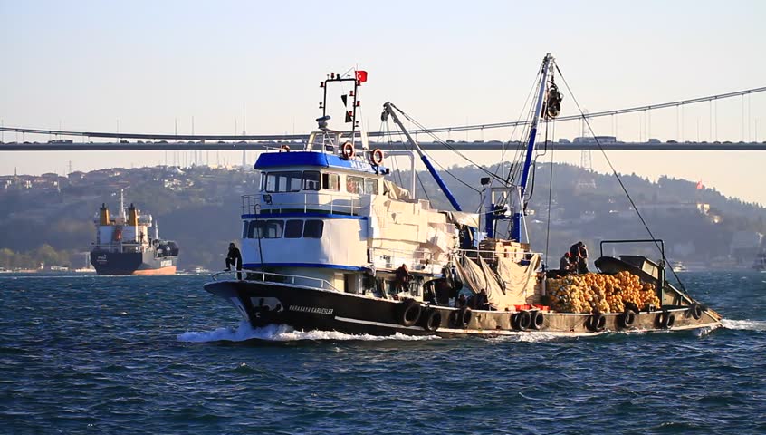 ISTANBUL - OCT 22: Fishing Boat sails to Black Sea on October 22, 2012 in