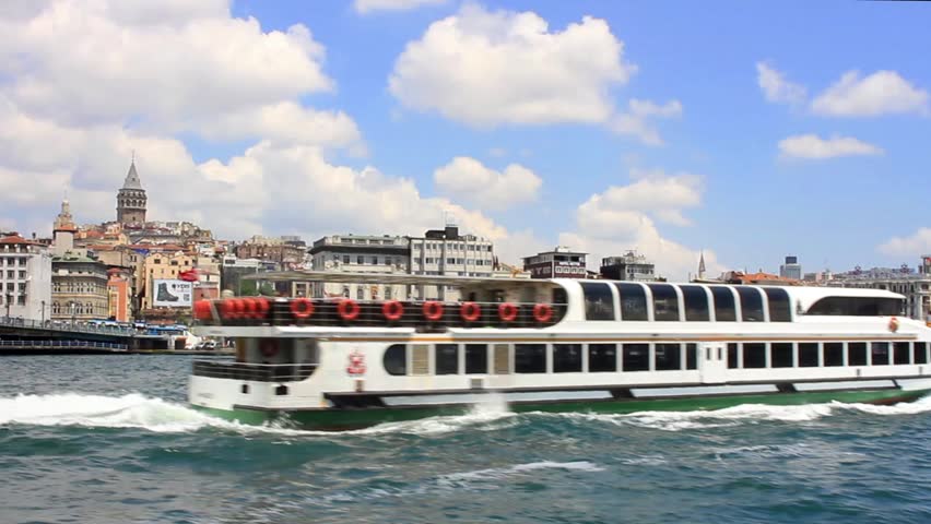 ISTANBUL - JUN 15: Karakoy pier from the waterside on June 15, 2011 in Istanbul,