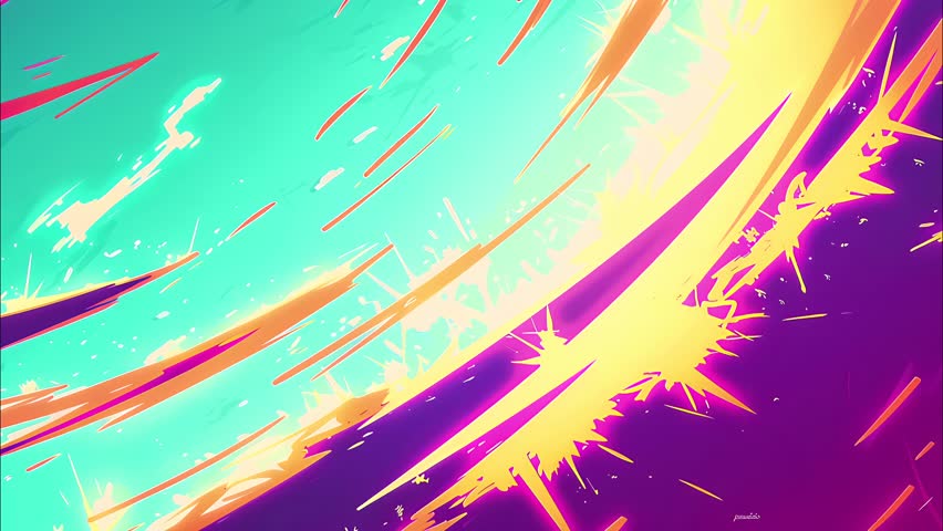 Punk-styled animated background with comic flashes, electric strokes, and neon Speedline bursts. Perfect for glitch overlays, pop-art motion, and stylized transitions.