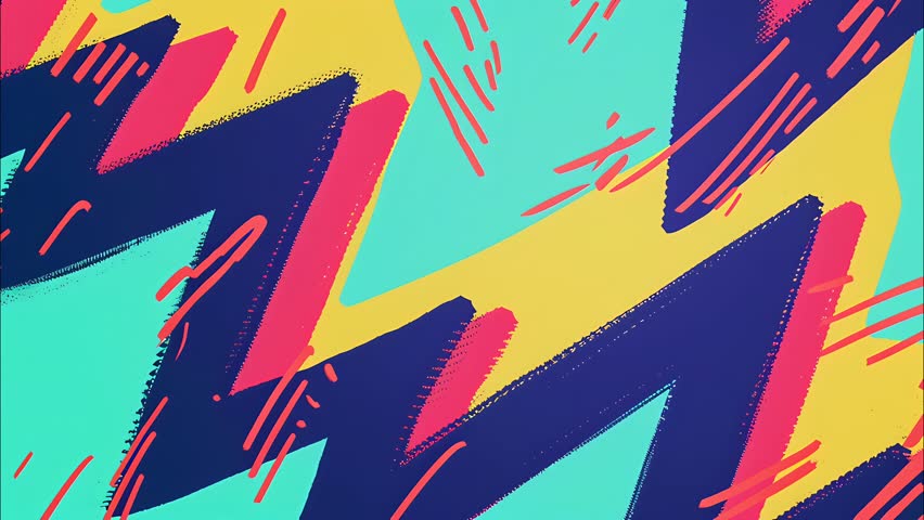 Fast-paced motion loop featuring manga-style zap strokes, glitch bursts, and neon comic textures. Great for stylized VJ loops, 2D edits, and retro graphic art.