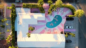 Top Down Drone Shot of Palm Springs Motel and Pool - Powered by Shutterstock - Get 15% off with code: PIKWIZARD15