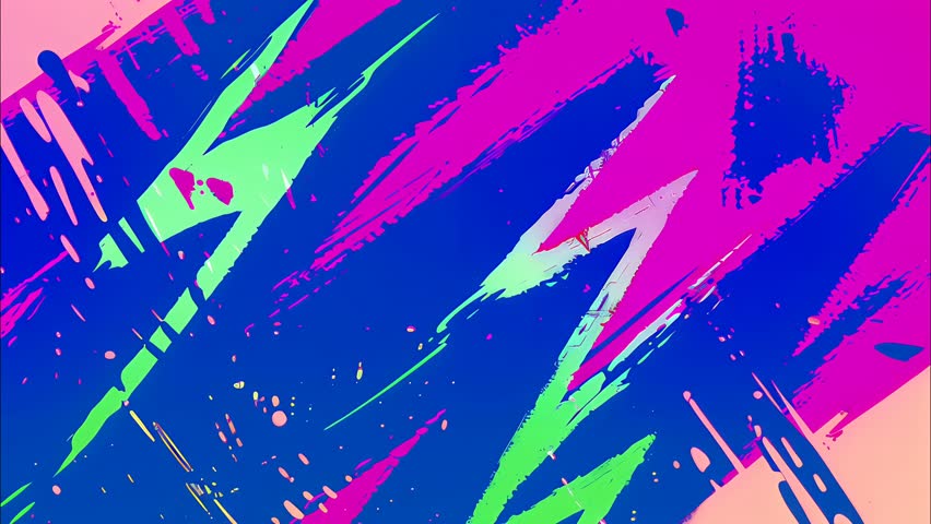 Vibrant animated comic-style loop with neon zap bolts, zigzags, and speed lines. Perfect for energetic visuals, anime-style edits, motion design, and dynamic scene transitions.