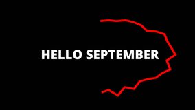 Animated text reading “HELLO SEPTEMBER” with transparent background. Perfect for seasonal greetings, digital content, promotions, and creative projects worldwide. alpha channel - Powered by Shutterstock - Get 15% off with code: PIKWIZARD15