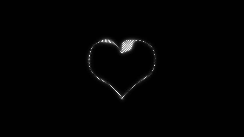 Heart-shaped audio spectrum on a black background