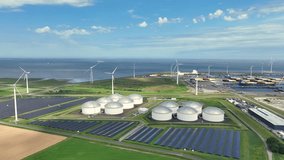 Aerial video from the industrial area Eemshaven in the Netherlands - Powered by Shutterstock - Get 15% off with code: PIKWIZARD15