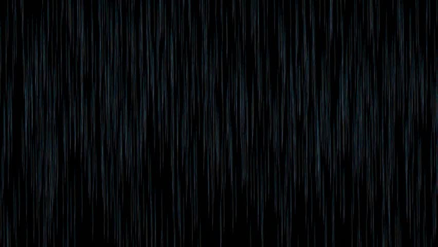 Manga style rainfall anime blue rain overlay on black background