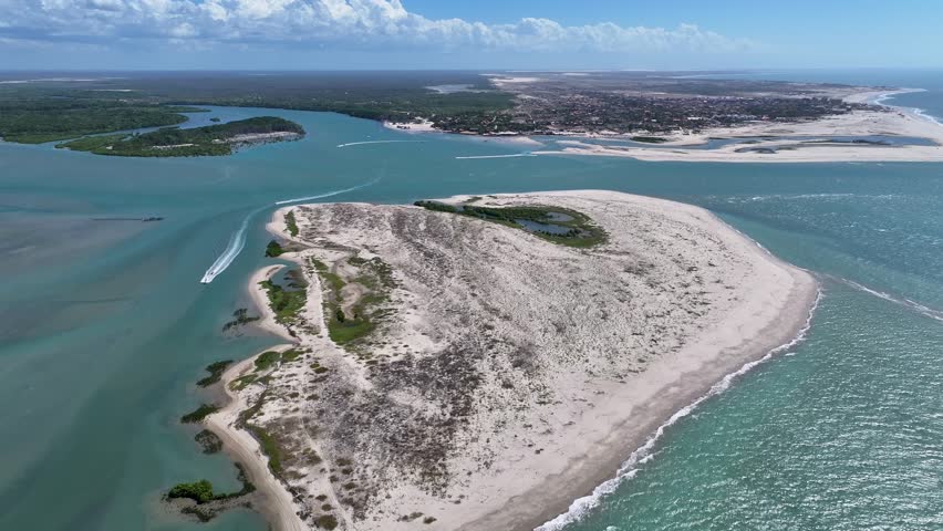 Barra Grande Village At Cajueiro Da Praia In Piaui Brazil. Beach Skyline. Nature Landscape. Summer Travel. Barra Grande Village At Cajueiro Da Praia In Piaui Brazil. Tropical Scenery.