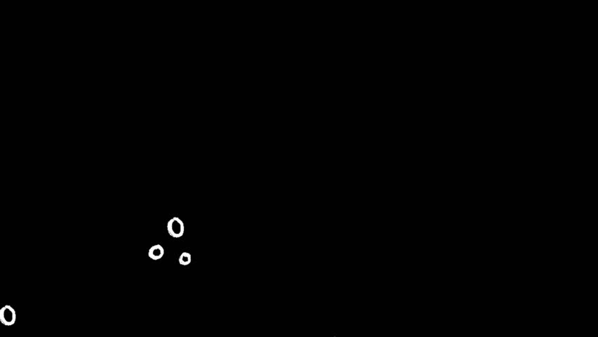 Comic Water Animation Elements on Black Background
