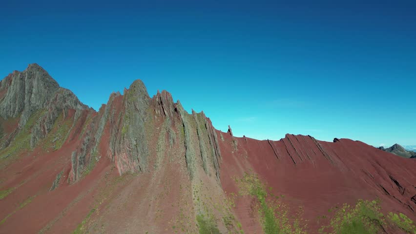 Scenic drone flyover of Peru