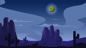 A tranquil night scene with desert cacti and a glowing green moon. - Powered by Shutterstock - Get 15% off with code: PIKWIZARD15