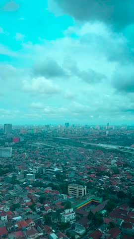 Timelapse of clouds over Jakarta city buildings, Jakarta Indonesia 2023
