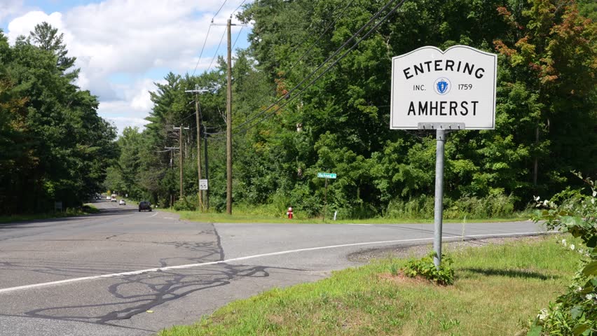 ntering Amherst City Limits Sign, Massachusetts