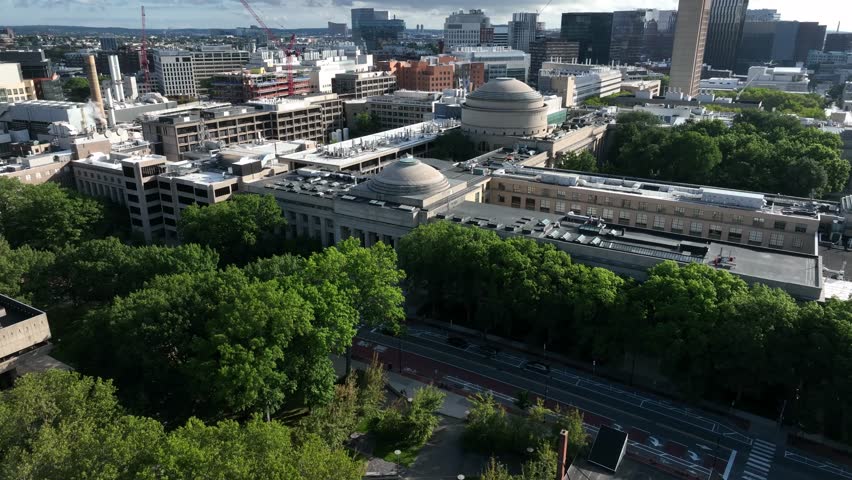 Aerial View Over MIT Campus, Cambridge, Massachusetts