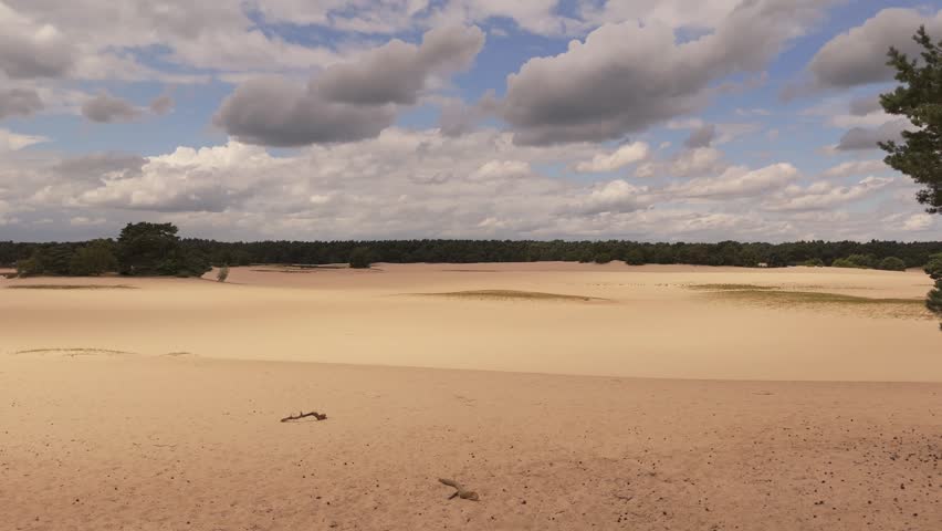 Dramatic Sky Over Soesterduinen – Aerial View of Dutch Sand Dunes
