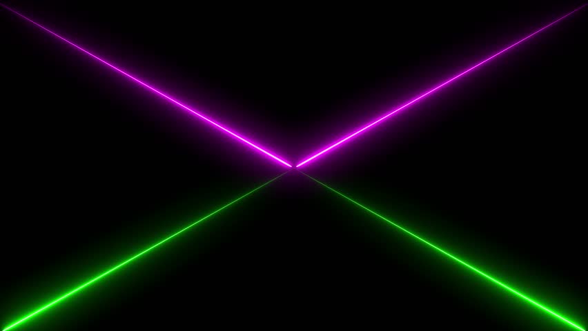 modern hi-tech background with intersecting neon lines,futuristic red vs blue laser beams background loop,abstract versus concept with intersecting light beams,glowing red and blue neon lines crossing