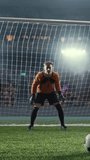 Vertical Shot of Soccer Player Taking Penalty Kick Against Goalkeeper - Powered by Shutterstock - Get 15% off with code: PIKWIZARD15