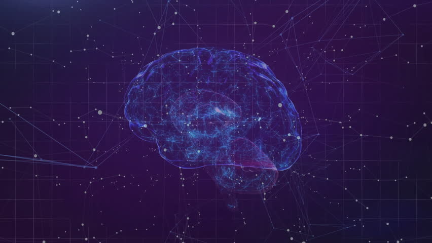 On start glowing 3D brain rotating while UI panels updating numbers capturing neural data. Futuristic, innovation, technology, data visualization, digital, scientific, abstract - Powered by Shutterstock - Get 15% off with code: PIKWIZARD15