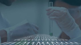 Hands pipetting red fluid into test tube for lab test, binary overlay intensifying color change. Laboratory, experimentation, scientific, research, data, technology, innovation - Powered by Shutterstock - Get 15% off with code: PIKWIZARD15