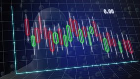 On start candlestick chart label falling from -15.1 to -154.3 then rising to show health crisis. Financial, analytics, data, technology, monitor, digital, visualization - Powered by Shutterstock - Get 15% off with code: PIKWIZARD15