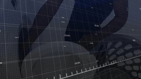 male athlete shifting foot on grid, initiating green analytics graph tracking running metrics. Performance, biomechanics, analytics, data visualization, fitness, motion, digital interface - Powered by Shutterstock - Get 15% off with code: PIKWIZARD15