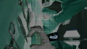 Animation of data processing over diverse surgeons in hospital. Global medicine, healthcare, connections, computing and data processing concept digitally generated video. - Powered by Shutterstock - Get 15% off with code: PIKWIZARD15