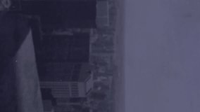 Animation of multiple Covid 19 coronavirus icons moving over cityscape in the background. Global coronavirus Covid 19 pandemic concept digitally generated image. - Powered by Shutterstock - Get 15% off with code: PIKWIZARD15