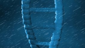 Animation of dna strand spinning over dark background. Global digital interface, communication, computing and data processing concept digitally generated video. - Powered by Shutterstock - Get 15% off with code: PIKWIZARD15