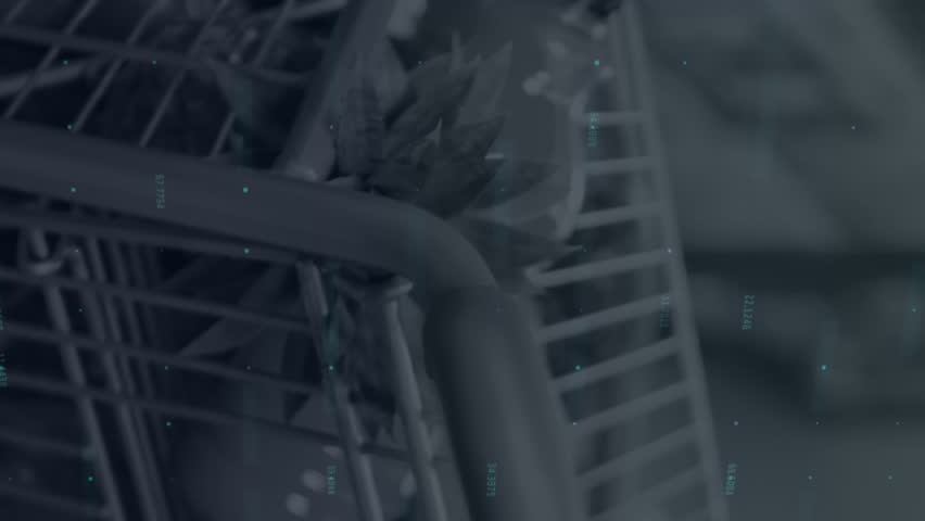 Financial data processing and world map against shopping cart in grocery store. Global finance and business technology concept - Powered by Shutterstock - Get 15% off with code: PIKWIZARD15