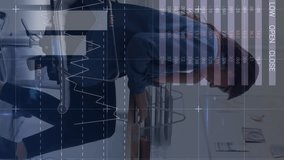 Animation of data processing over male basketball player at gym. Finance economy medicine health and technology concept digitally generated video. - Powered by Shutterstock - Get 15% off with code: PIKWIZARD15