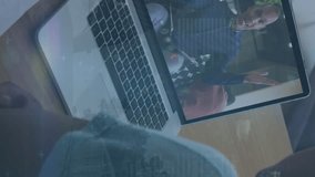 Animation of data processing and clock over african american businesswoman having video call. Global business and digital interface concept digitally generated video. - Powered by Shutterstock - Get 15% off with code: PIKWIZARD15