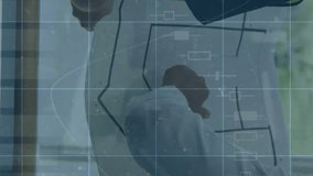 Animation of scope scanning with data processing over diverse workers. Global technology, computing and digital interface concept digitally generated video. - Powered by Shutterstock - Get 15% off with code: PIKWIZARD15