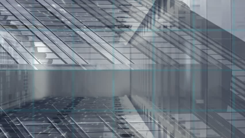 Animation of 6g data processing with hud on digital interface against office building. Digital composite, multiple exposure, artificial intelligence, machine learning, technology. - Powered by Shutterstock - Get 15% off with code: PIKWIZARD15