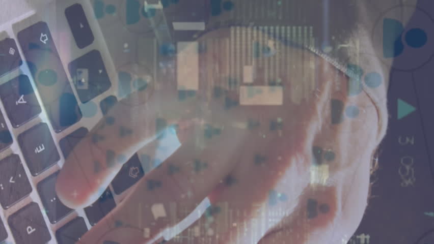 Animation of data processing over covid keyboard and falling euro banknotes. Global business digital interface and technology concept digitally generated video. - Powered by Shutterstock - Get 15% off with code: PIKWIZARD15