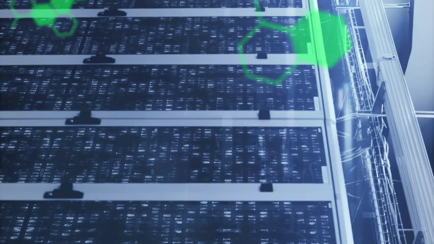 Animation of chemical formula with data processing over server room. Global technology, computing and digital interface concept digitally generated video. - Powered by Shutterstock - Get 15% off with code: PIKWIZARD15