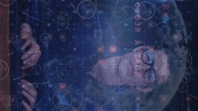 Animation of cyber attack warning over hacker, globe and data processing. global internet security, cyber crime, connections and data processing concept digitally generated video. - Powered by Shutterstock - Get 15% off with code: PIKWIZARD15