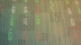 Animation of stock market data processing and binary coding against multiple squared shapes. Global economy and business data technology concept - Powered by Shutterstock - Get 15% off with code: PIKWIZARD15