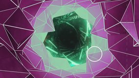 Animation of data processing over neon tunnel. Global computing, digital interface and data processing concept digitally generated video. - Powered by Shutterstock - Get 15% off with code: PIKWIZARD15