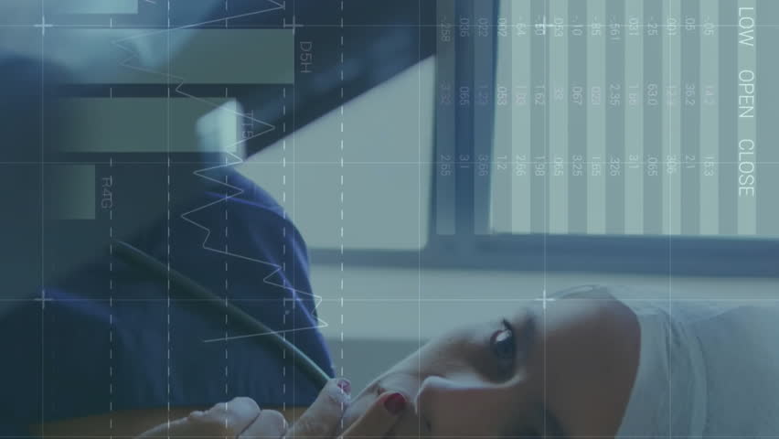 Animation of data processing over caucasian female doctor. Global medicine, connections, computing and data processing concept digitally generated video - Powered by Shutterstock - Get 15% off with code: PIKWIZARD15