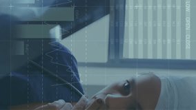 Animation of data processing over caucasian female doctor. Global medicine, connections, computing and data processing concept digitally generated video - Powered by Shutterstock - Get 15% off with code: PIKWIZARD15