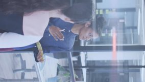 Animation of moving columns over diverse business people. global business, technology and digital interface concept digitally generated video. - Powered by Shutterstock - Get 15% off with code: PIKWIZARD15