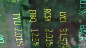 Animation of financial data processing over laptop and financial data processing stock in background. Global data processing and digital interface concept digitally generated video. - Powered by Shutterstock - Get 15% off with code: PIKWIZARD15