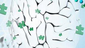 Animations of falling colorful puzzle pieces over blue background. Autism awareness concept digital generated video. - Powered by Shutterstock - Get 15% off with code: PIKWIZARD15