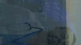 Animation of data processing and world map over caucasian male doctor walking. Global business and digital interface concept digitally generated video. - Powered by Shutterstock - Get 15% off with code: PIKWIZARD15