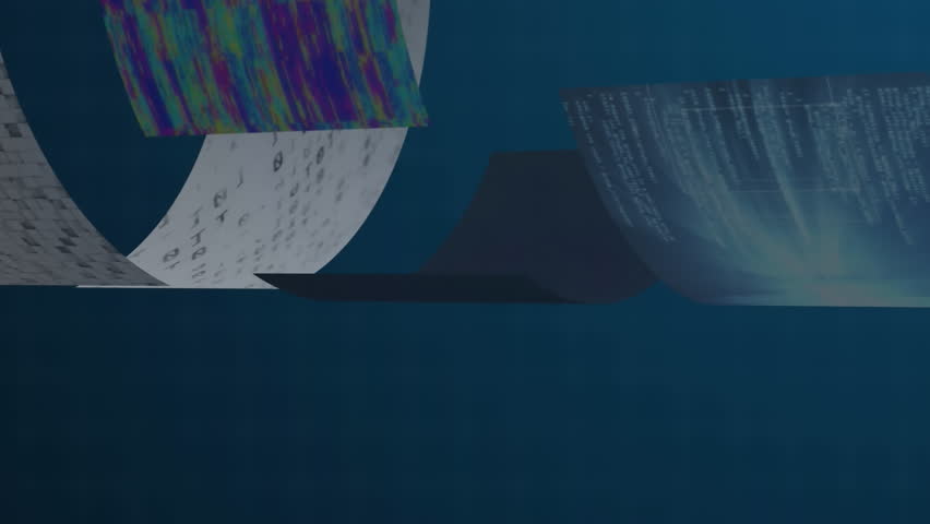 Animation of world map over screens with data processing spinning against blue background. Global networking and business data technology concept - Powered by Shutterstock - Get 15% off with code: PIKWIZARD15