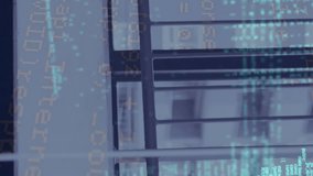 Animation of data processing over caucasian businesswoman walking. Global business, finances, computing and data processing concept digitally generated video. - Powered by Shutterstock - Get 15% off with code: PIKWIZARD15