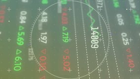 Animation of financial data processing over scope and grid. Global business, finance, connections, cloud computing and data processing concept digitally generated video. - Powered by Shutterstock - Get 15% off with code: PIKWIZARD15