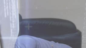 Animation of graphs, binary codes, trading board over caucasian businessman using smartphone. Digital composite, report, business, computer language, stock market and technology concept. - Powered by Shutterstock - Get 15% off with code: PIKWIZARD15