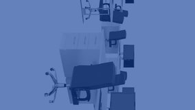 Animation of financial data processing over desks with computer in office. Global computing, digital interface and data processing concept digitally generated video. - Powered by Shutterstock - Get 15% off with code: PIKWIZARD15