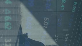 Animation of financial data processing over woman using smartphone. Global computing, digital interface and data processing concept digitally generated video. - Powered by Shutterstock - Get 15% off with code: PIKWIZARD15